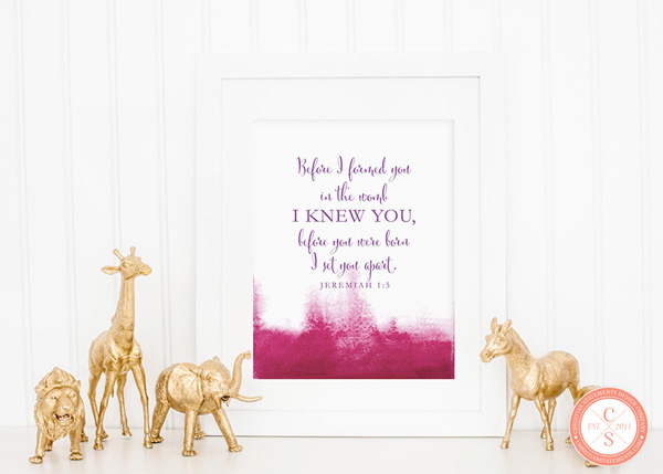 Before I Formed You Wall Print - Jeremiah 1:8