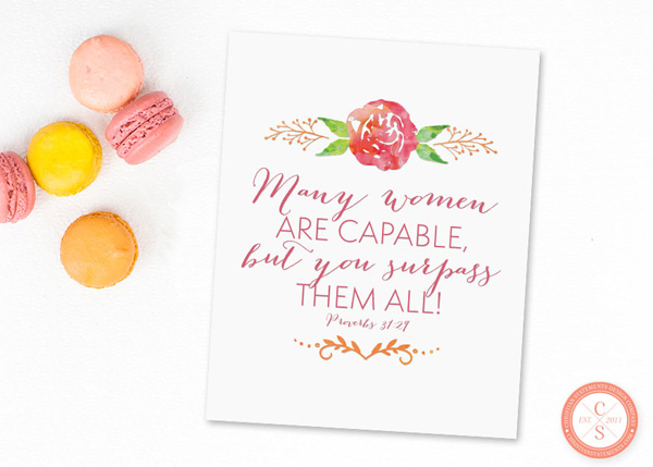 Many Women Are Capable Wall Print - Proverbs 31:29 #2