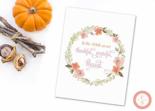 In This Home We Are Thankful, Grateful, Blessed #2