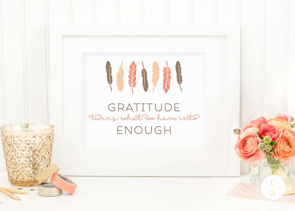 Gratitude Turns What We Have Into Enough- Landscape Wall Print