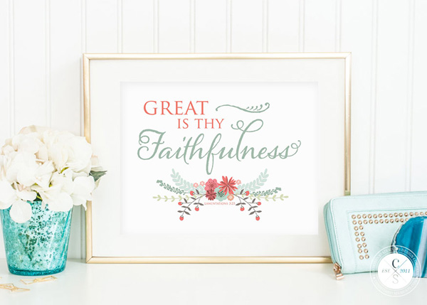 Great is thy faithfulness. Lamentations 3:23 Wall Print