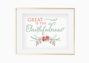 Great is thy faithfulness. Lamentations 3:23 Wall Print