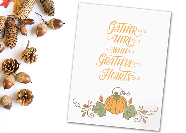 Gather Here With Grateful Hearts Wall Print #2