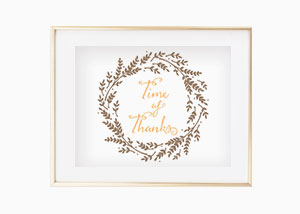 Time Of Thanks Wall Print