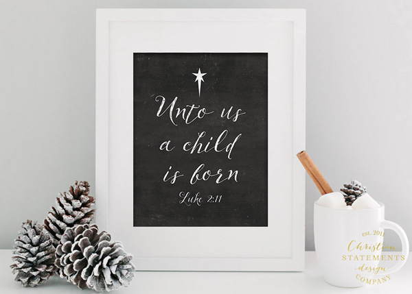 Unto Us A Child Is Born Wall Print - Luke 2:11