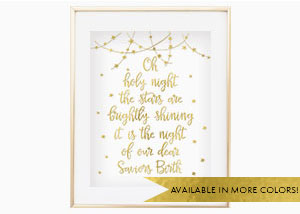 Oh Holy Night The Stars Gold Foil Print