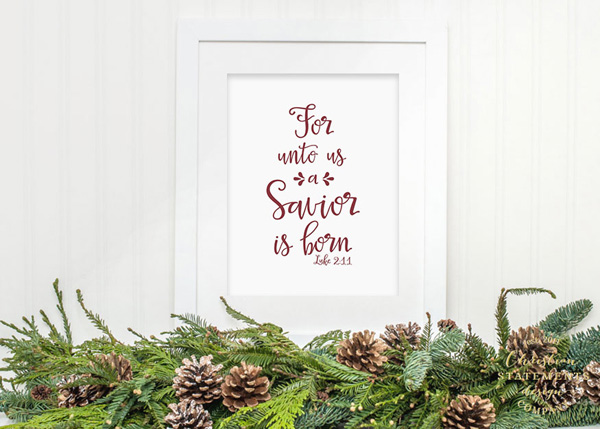 For Unto Us A Savior Is Born Wall Print - Luke 2:11