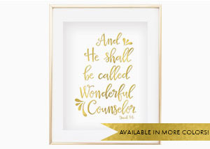 And He Shall Be Called Wall Print - Isaiah 9:6