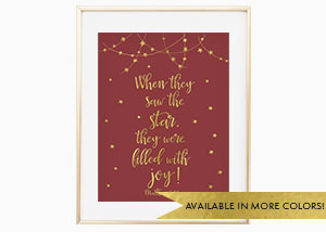When They Saw The Star Gold Foil Print - Matthew 2:10