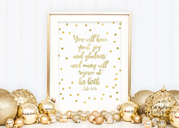 You Will Have Great Joy Gold Foil Wall Print Luke - 1:14